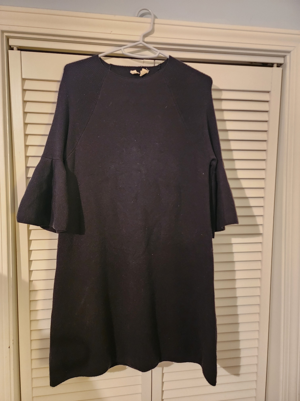 Moth Knit Midi Dress with Flounce Sleeves